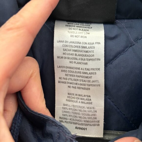 Vintage 1990s Y2K Adidas 3 Stripe Blue Nylon Hooded Winter Jacket Medium M - Picture 4 of 5